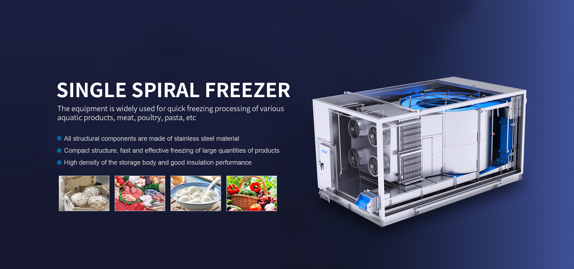 Single spiral freezer